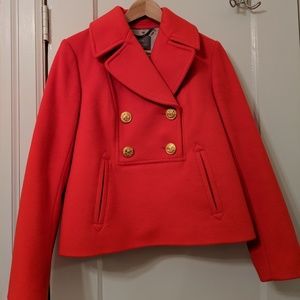 J.Crew Red Pea Coat